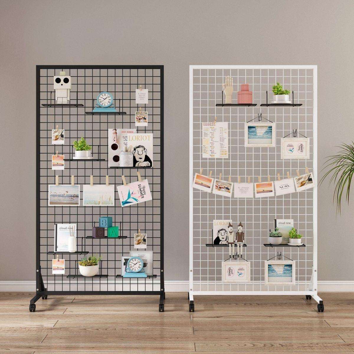 铁丝网格货架落地铁艺网片网架展会超市双面展示架地摊收纳置物架