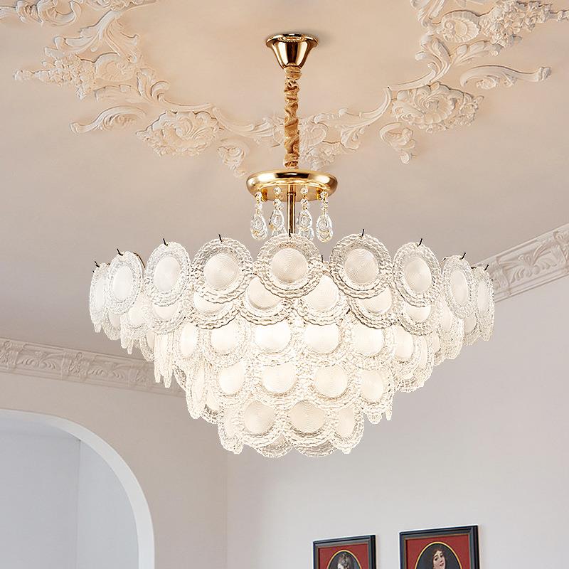 奶油风全光谱护眼法式吊灯客厅吊灯现代简约主卧室灯网红贝壳灯具