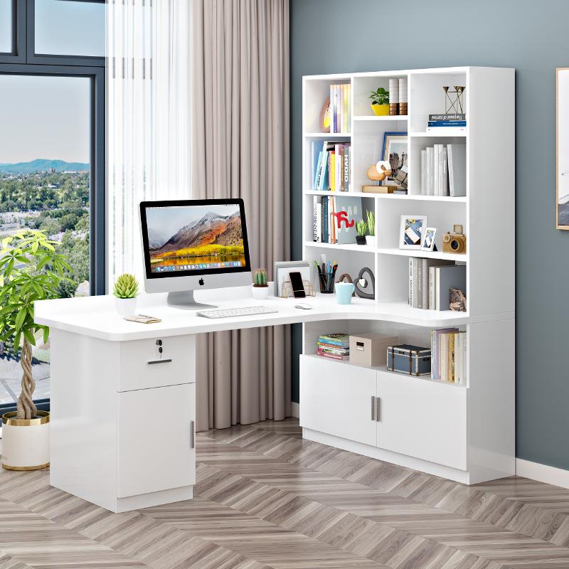 【1150人】书桌书柜一体实木转角电脑桌小户型家用儿童卧室拐