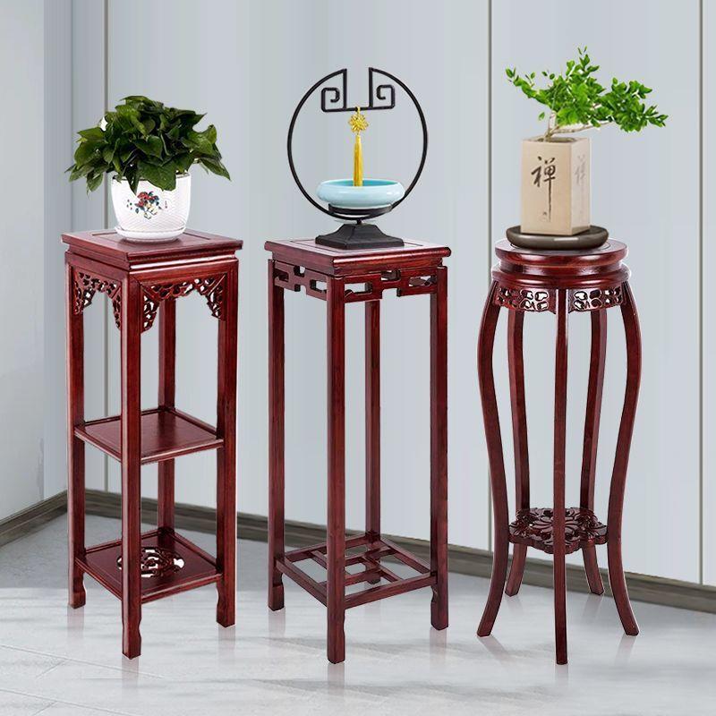 实木花架简约盆景架中式榆木客厅古典摆件多层花架子仿古阳台家用