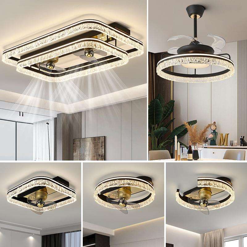 客厅灯风扇吸顶灯2024新款轻奢大气主灯摇头电扇一体全屋灯具套餐