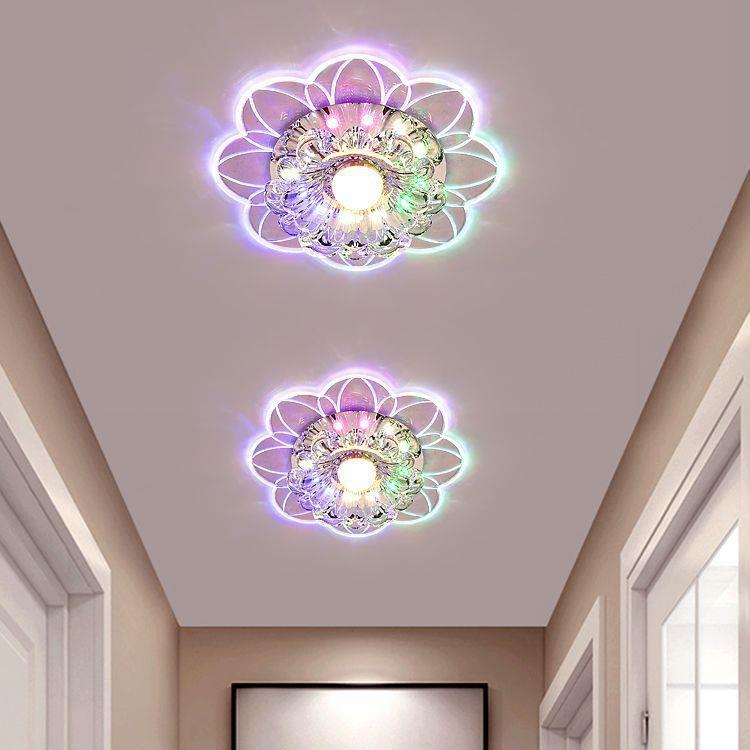 水晶LED过道灯走廊灯筒灯入户灯阳台天花灯七彩玄关灯吊顶灯