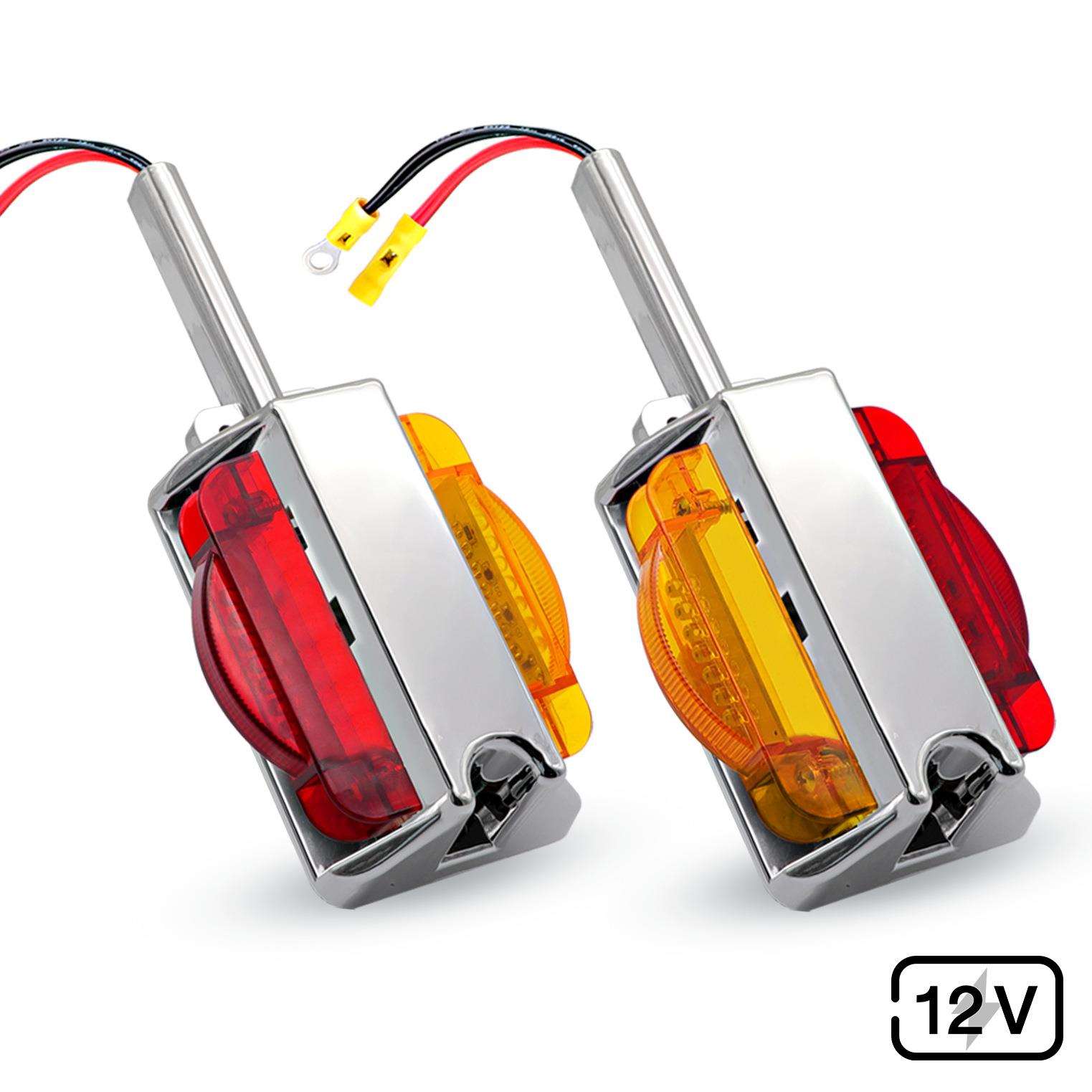 12V 货车拖车LED转向灯14led边灯车厢尾灯警示灯电镀塑料跨境出口