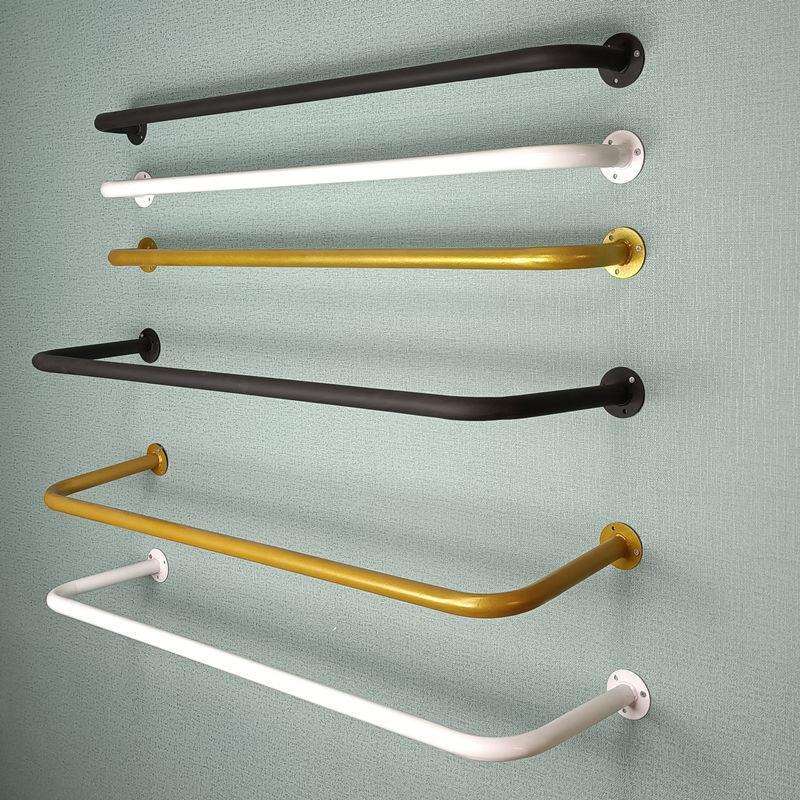 金属衣架上墙服装店展示架正侧挂衣服架金色圆管挂衣杆童装挂衣架