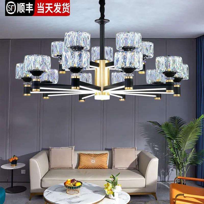 现代轻奢水晶吊灯客厅灯2024年新款北欧简约大厅餐厅卧室套餐灯具