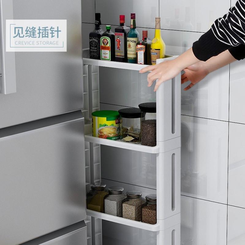 厨房三层四层手推车塑料置物架卫生间夹缝落地架家用夹缝隙收纳架
