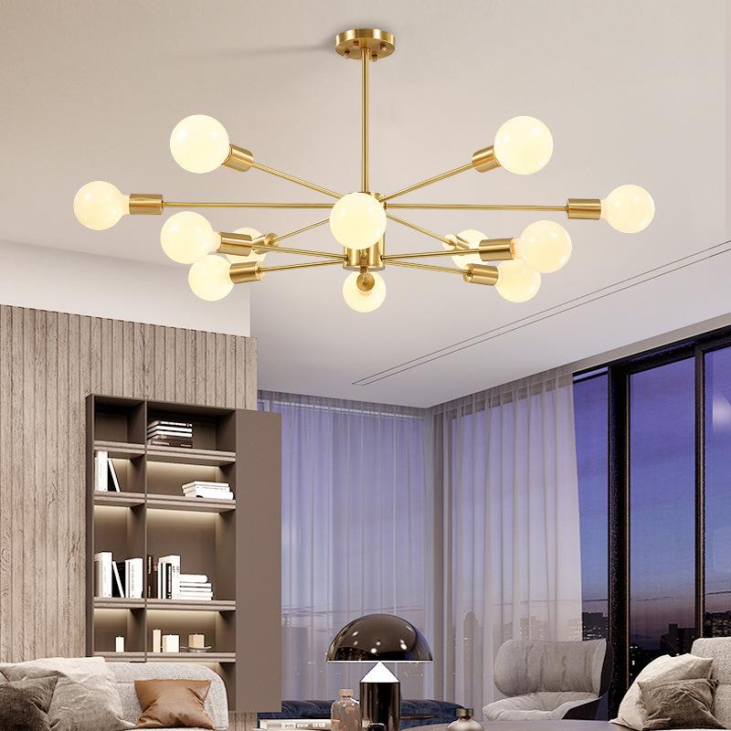 北欧全铜吊灯客厅灯美式简约现代创意个性餐厅灯书房卧室灯 6791