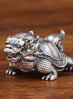 四大神兽玄武龙龟吊坠925银项链