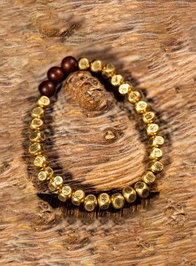 国潮新款道系饰品金光咒手串