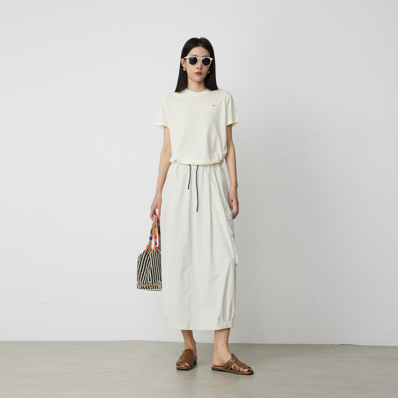 ATUMU「半身裙系列」早春上新 丨松紧腰抽绳工装风气球裙AT419