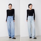 ATUMU「阔腿系列」 AT014 高腰显瘦莱赛尔五色阔腿牛仔裤