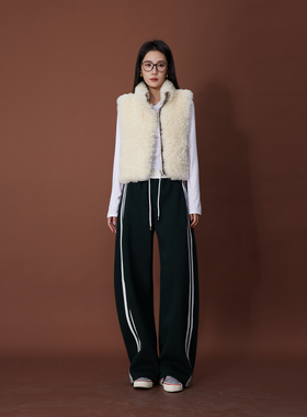 ATUMU「弯刀裤系列」秋冬新品丨加绒松紧腰五条杠休闲卫裤AT500