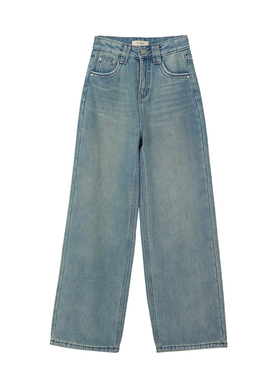 ATUMU「直筒裤系列」暖冬新品 丨加绒高腰宽松显腿直牛仔裤AT337