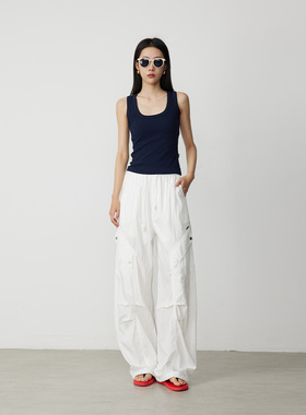 ATUMU「弯刀裤系列」早春上新 丨松紧腰工装风拖地休闲裤AT429