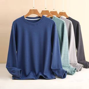 676炫彩平面德绒圆领宽松长袖 套头卫衣百搭休闲发热可外穿