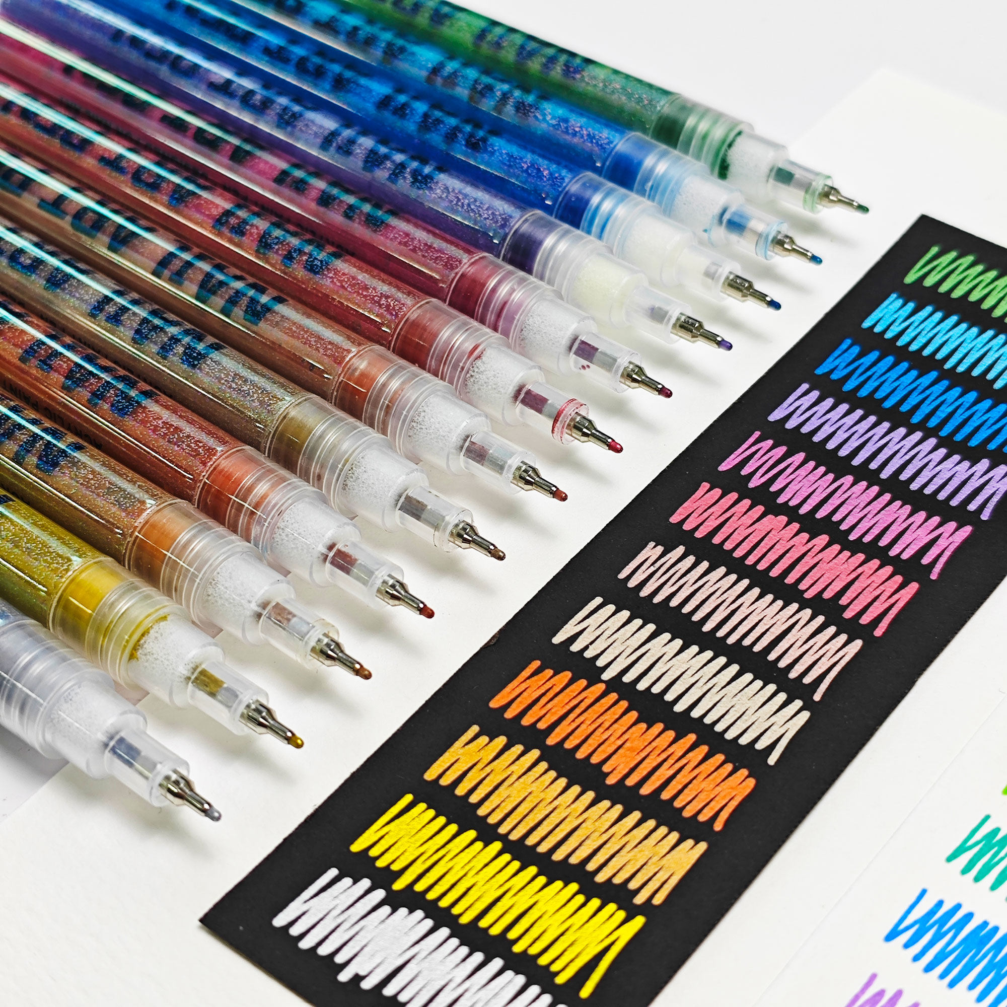 广纳网红美甲笔25色套装水性丙烯颜料0.5针头彩绘笔diy涂鸦手绘画指甲拉线美甲马克笔细头勾线笔