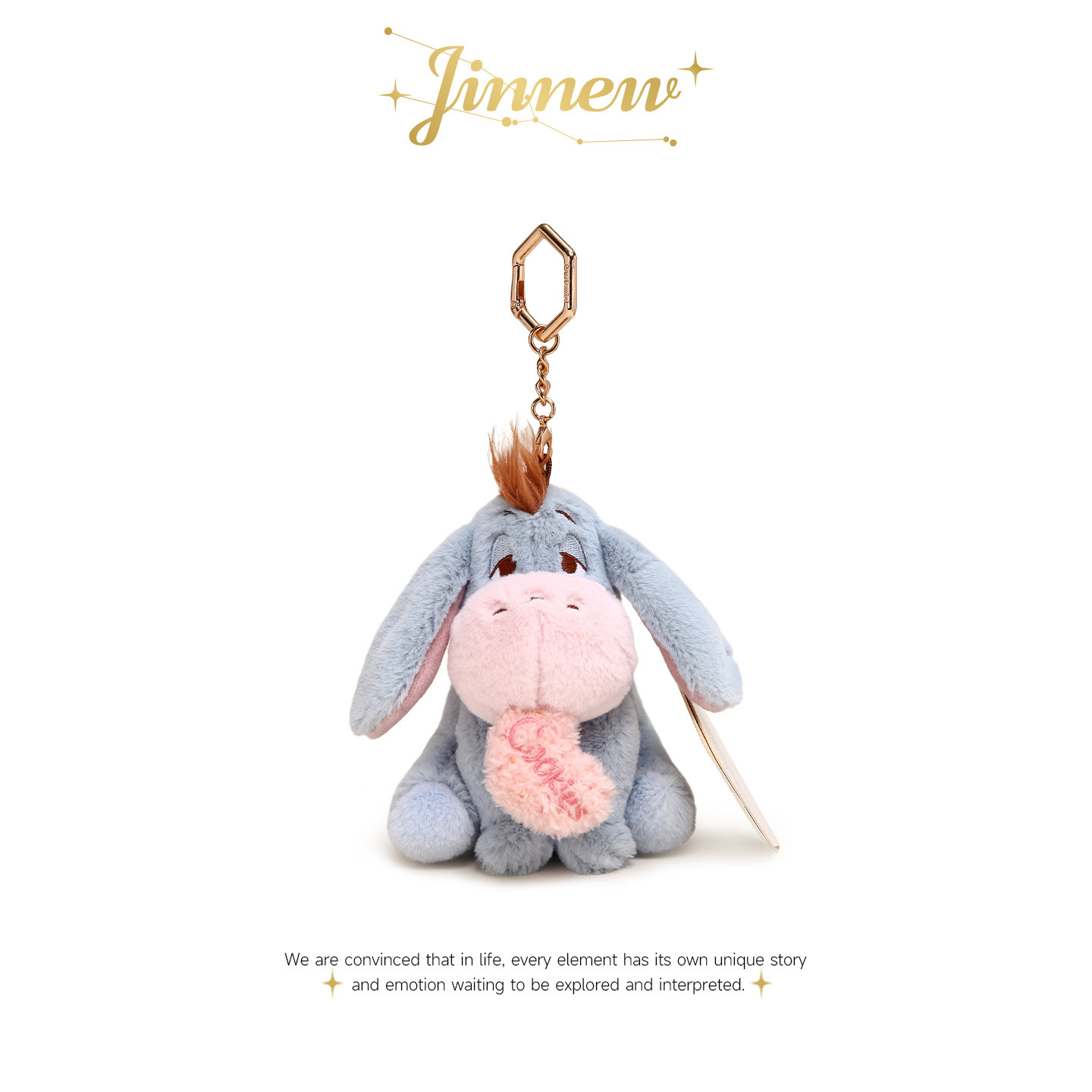 Jinnew正版丑萌情侣礼物粉色爱心屹耳驴小猪书包挂件钥匙扣挂饰女