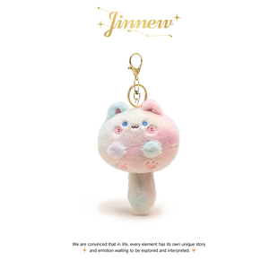 Jinnew可爱三花毛绒小猫咪形挂件背包书包包挂饰车钥匙扣团团喵女
