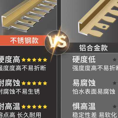 铝合金地板收边条金属304不锈钢收口条过门石压条包边极窄封边条