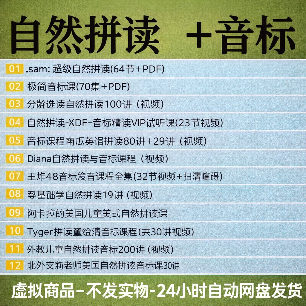 少儿自然拼读音标合集儿童英语自然拼读音标全套视频教程全集