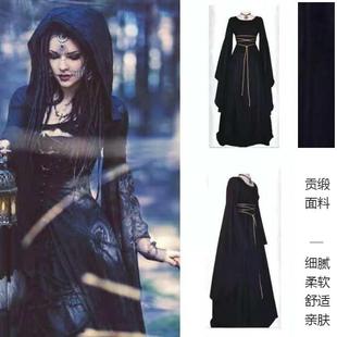 Belt Dress Costume Irregular Long Round Neck Womens Sleeve