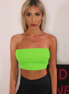 strapless tops crop solid backless classic fashion tops