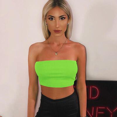 strapless tops crop solid backless classic fashion tops