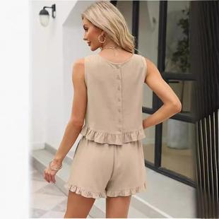 and high Womens one sleeveless top suit piece belly pleated