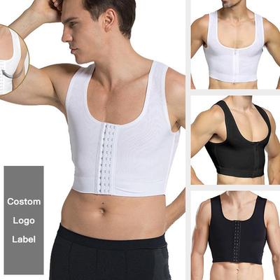 Mens chest shaping tops with button zippers chest shaping