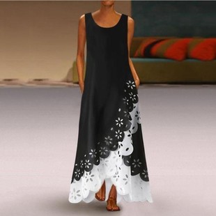 flower Womens fake dress hem piece large sleeveless two
