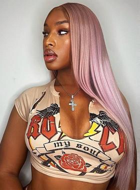 rose Womens girl T-shirt Kailin hot sexy waist-baring