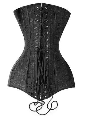femme corset long torso sexy clothing black white korset