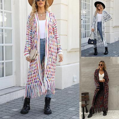 vintage striped cardigan women sweater tops streetwear