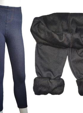 and fleece-lined denim pants for slim imitation warm