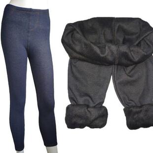 and fleece-lined denim pants for slim imitation warm