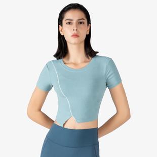 tops fitness short women womens clothes yoga neck shorts