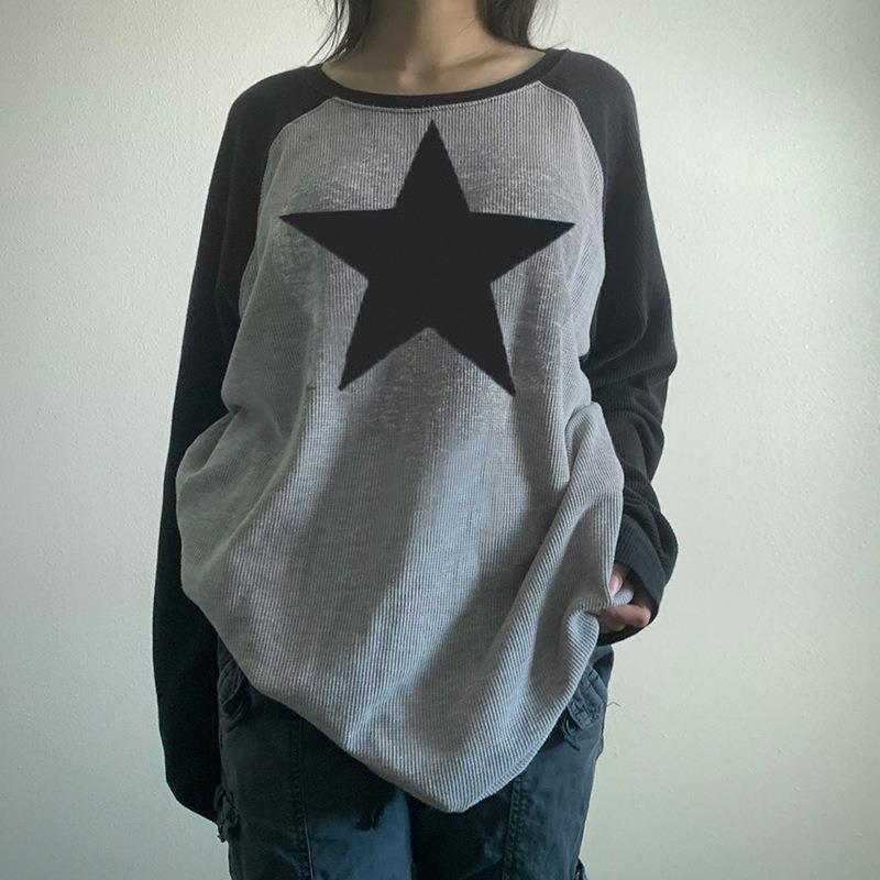 Women's Fashion Casual Sweatshirt Star Top Long Sleeve