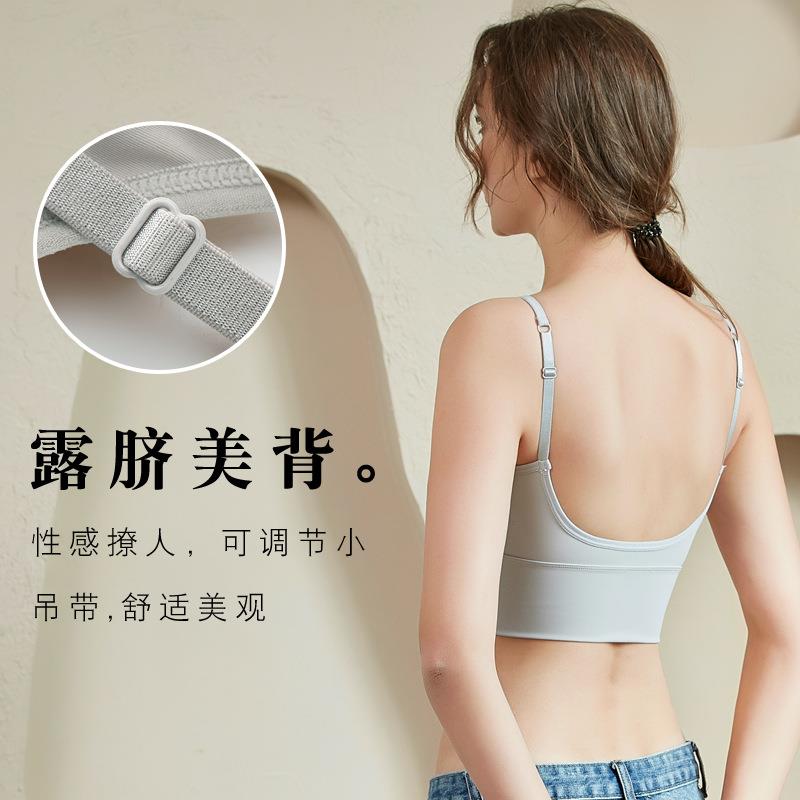 thin straps cup bra summer beautiful pads back fixed sports