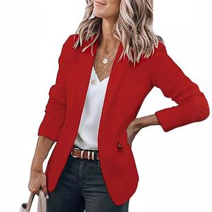 coat blazers outerwear blazer work jacket solid lady front