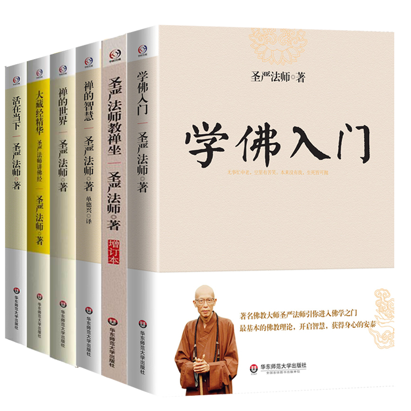 【6册1440余页】学佛入门+圣严法师教禅坐+禅的智慧+禅的世界+大藏经精华:圣严法师讲佛经+活在当下 圣严法师作品书籍