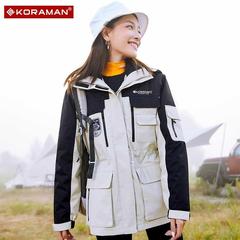 户外冲锋衣外套女潮牌韩国三合一中长款冬季可拆卸加绒加厚滑雪男