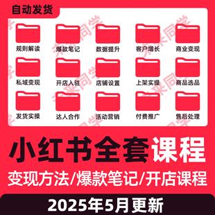 2025小红xhs书运营教程店铺电商开店起号带货达人小红薯文案课程