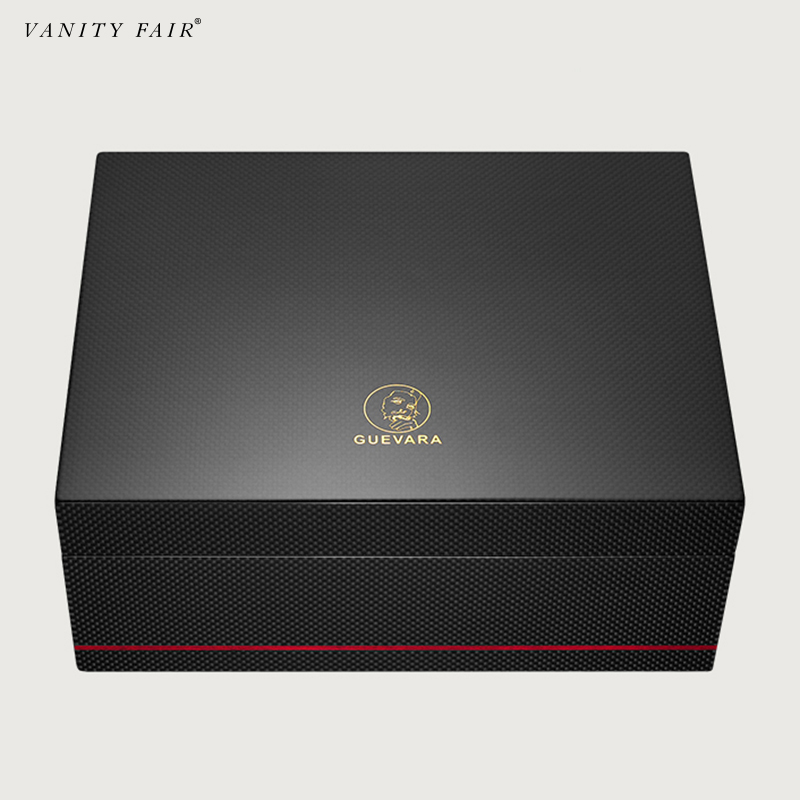 GUEVARA雪茄保湿盒碳纤纹雪松木