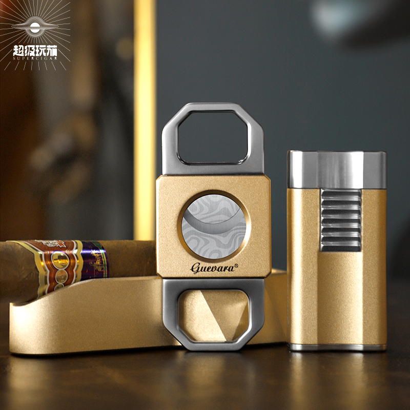 GUEVARA大马士革纹雪茄剪刀便携