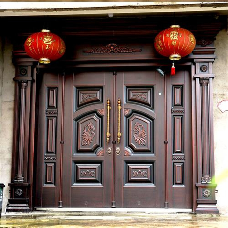 新品锌合金别墅大门双开门对开防盗入户门农村家用乡村进户自建品