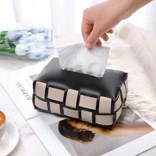 餐桌客厅抽纸盒家用茶几桌子装 轻奢编织纸巾盒欧式 饰高级感手纸盒