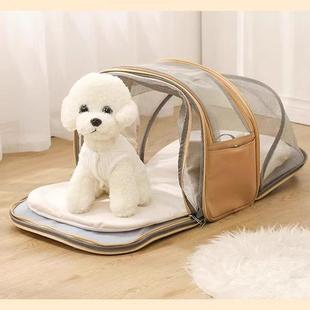 宠物外出包手提双肩可扩展便携狗背包泰迪比熊小型犬猫包猫笼外出