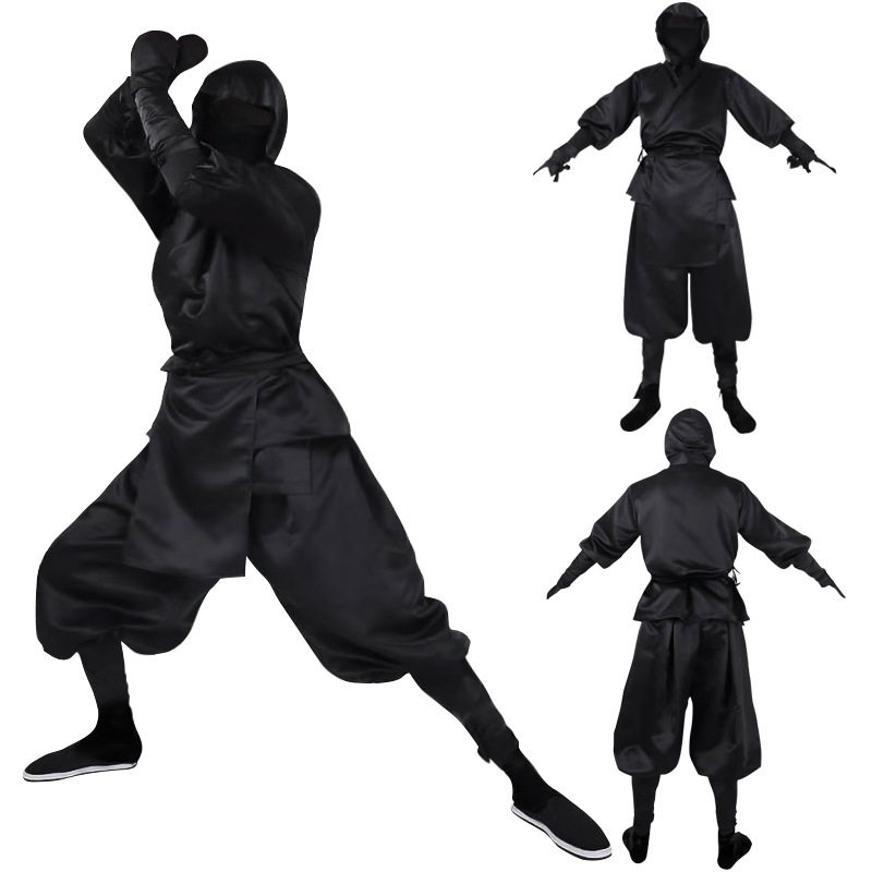 武士服现货跨进热款万圣节演出服日本男士黑忍者cosplay厂家直销