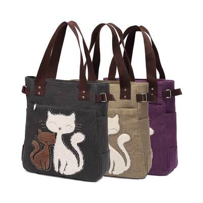 Plush Diamond Canvas Bag Women