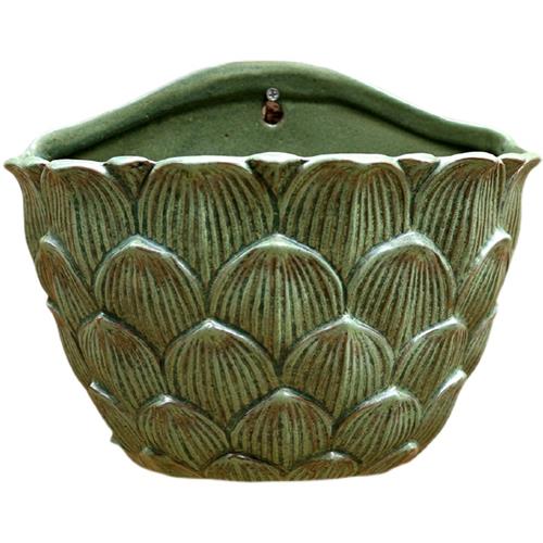 壁挂墙上陶瓷花盆阳台客厅墙上装饰品垂吊绿萝铜钱草悬式多肉水培